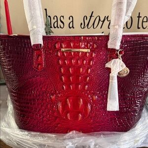Brahmin Medium Asher Ruby Ombre Leather Tote NWT